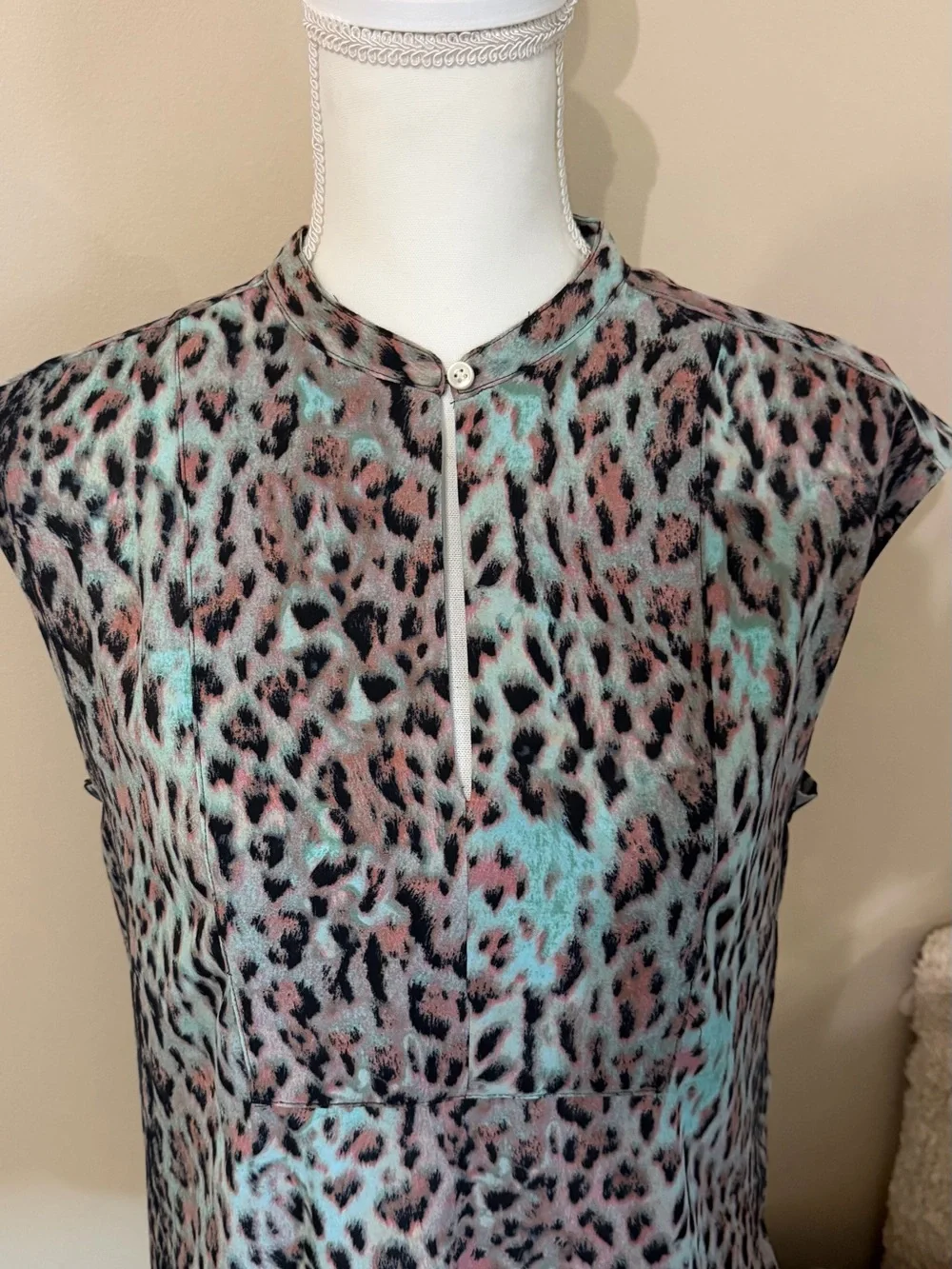 J Crew Pastel Leopard Print Blouse